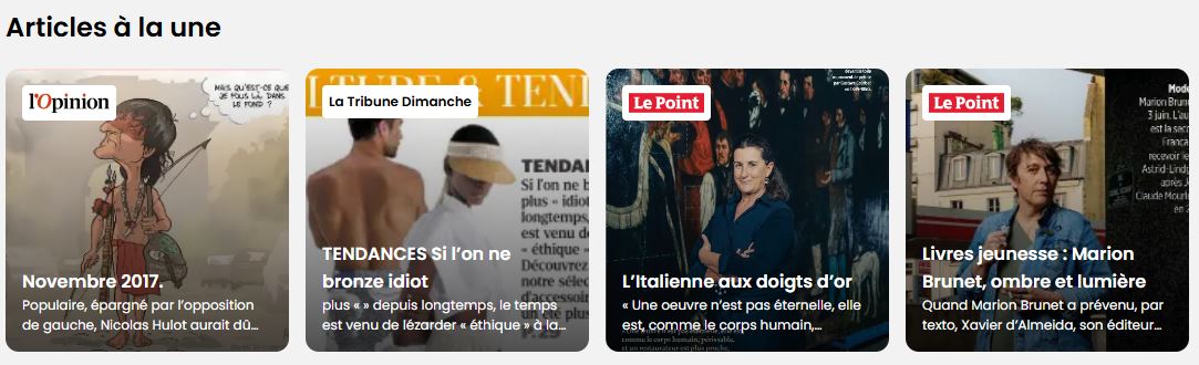 Articles &agrave; la une